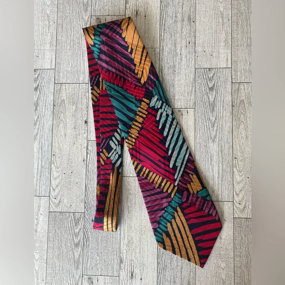 NWT MISSONI‎ Designer Multicolor Art Print 100% Silk Tie Made In Spain 58” Long